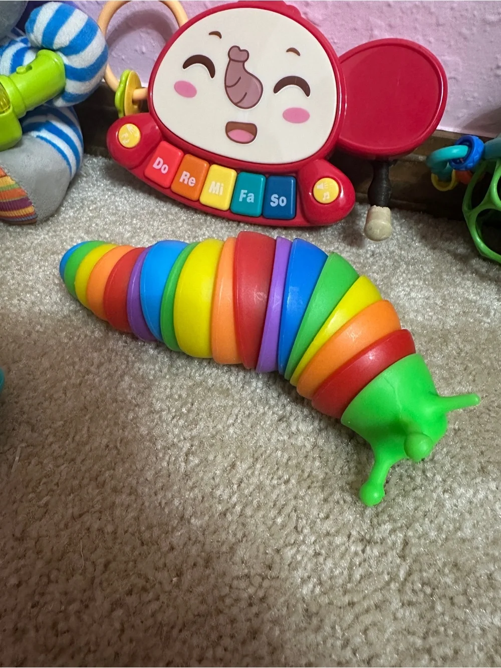 Baby Toys 6 Piece Lot Rattles Caterpillar Music Small Misc Brands